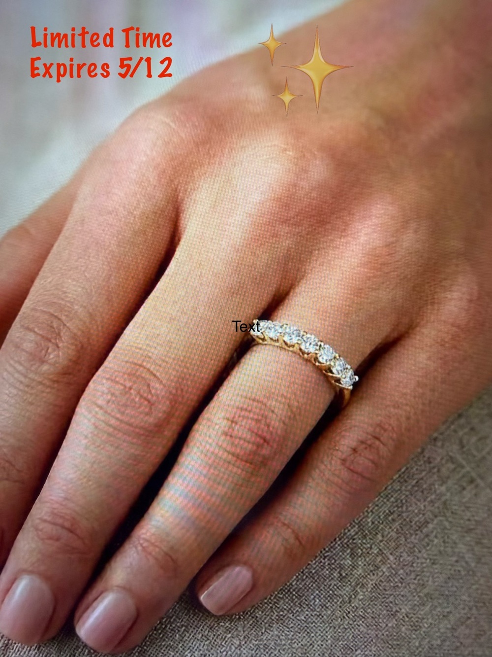 Lab grown Diamond .25CTW band in 14K Gold over Sterling silver. Sz7